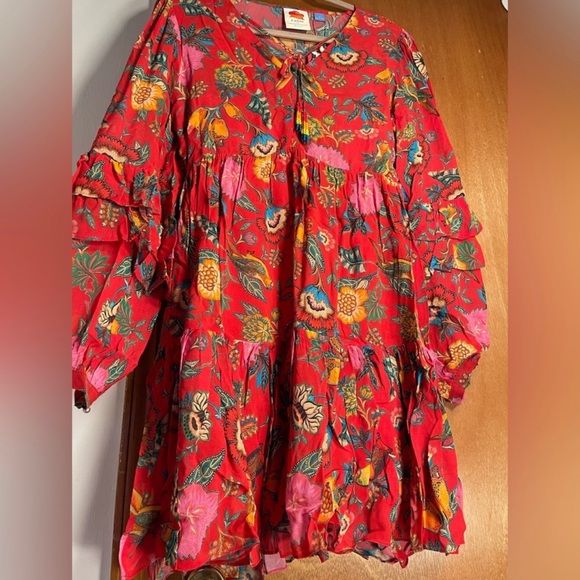 FARM RIO ANTHROPOLOGIE MINI DRESS ROSES - Picture 3 of 11